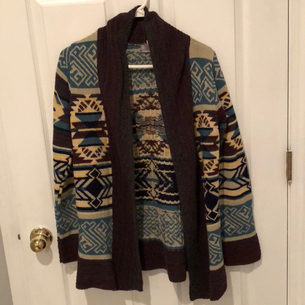 Aztec print cardigan